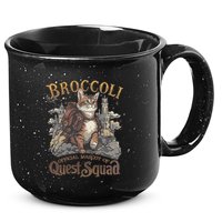 Quest Squad Broccoli Funny Cat Meme Cat Lover Bookworms 15oz Campfire Ceramic Mug