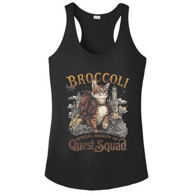 Quest Squad Broccoli Funny Cat Meme Cat Lover Bookworms Ladies PosiCharge Competitor Racerback Tank