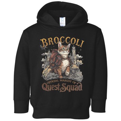 Quest Squad Broccoli Funny Cat Meme Cat Lover Bookworms Toddler Hoodie