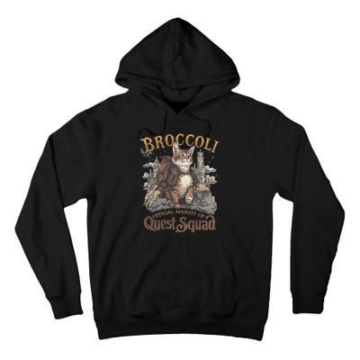 Quest Squad Broccoli Funny Cat Meme Cat Lover Bookworms Tall Hoodie