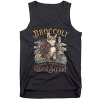 Quest Squad Broccoli Funny Cat Meme Cat Lover Bookworms Tank Top