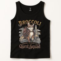 Quest Squad Broccoli Funny Cat Meme Cat Lover Bookworms Tank Top