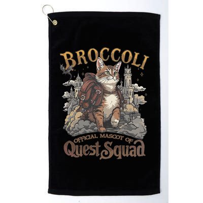 Quest Squad Broccoli Funny Cat Meme Cat Lover Bookworms Golf Towel