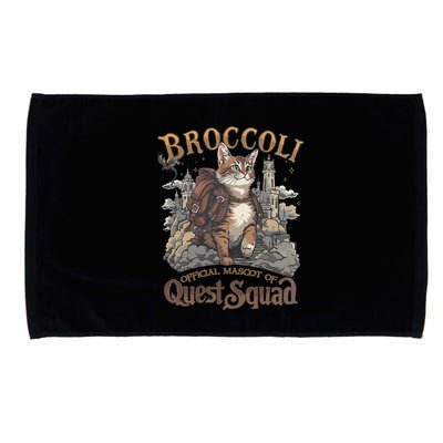 Quest Squad Broccoli Funny Cat Meme Cat Lover Bookworms Microfiber Hand Towel