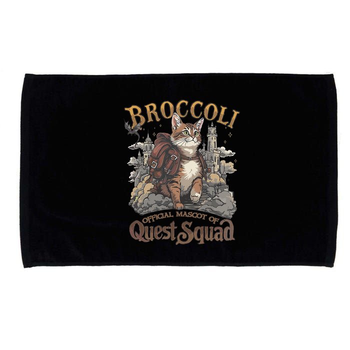 Quest Squad Broccoli Funny Cat Meme Cat Lover Bookworms Microfiber Hand Towel