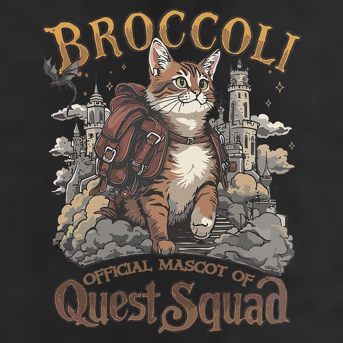 Quest Squad Broccoli Funny Cat Meme Cat Lover Bookworms Microfiber Hand Towel