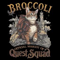 Quest Squad Broccoli Funny Cat Meme Cat Lover Bookworms Short Acrylic Beanie