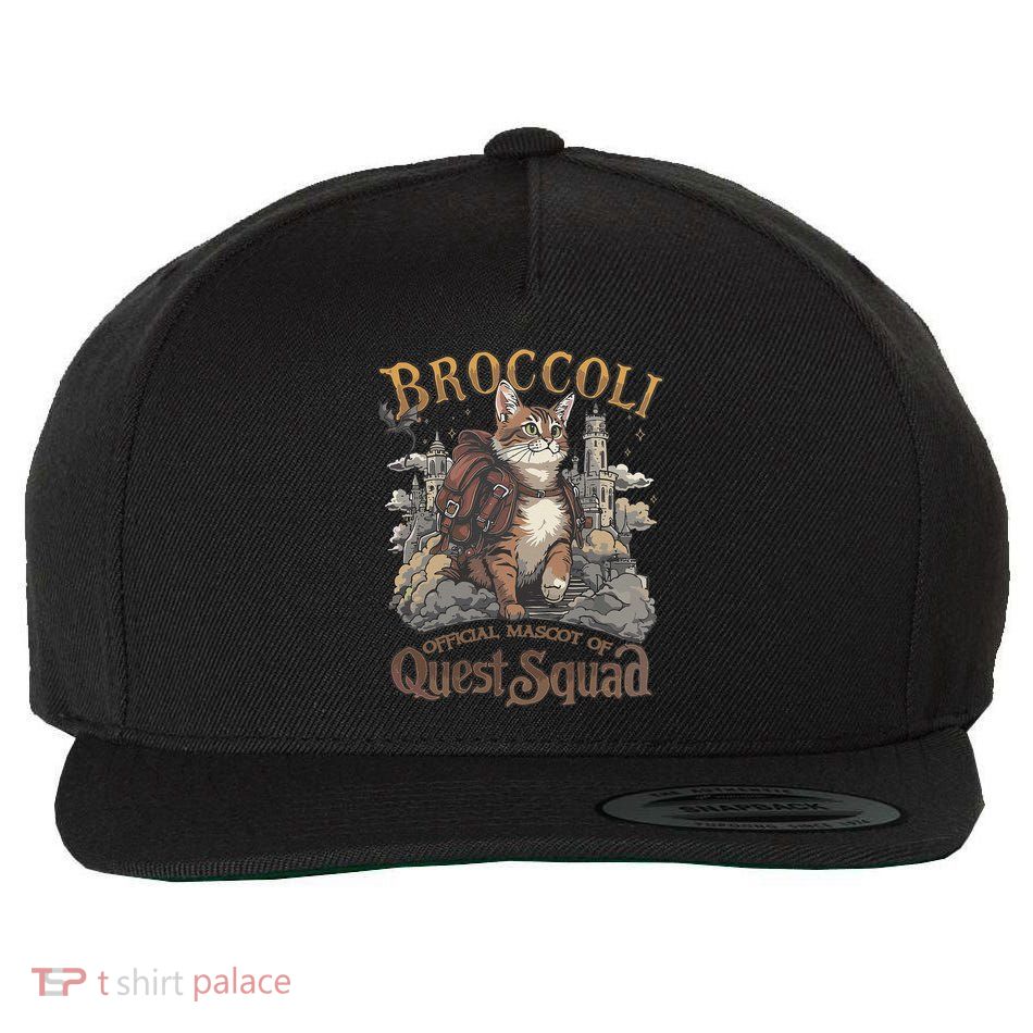 Quest Squad Broccoli Funny Cat Meme Cat Lover Bookworms Wool Snapback Cap