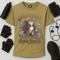Quest Squad Broccoli Funny Cat Meme Cat Lover Bookworms Performance Shirt