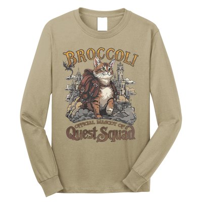 Quest Squad Broccoli Funny Cat Meme Cat Lover Bookworms Long Sleeve Shirt