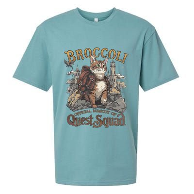 Quest Squad Broccoli Funny Cat Meme Cat Lover Bookworms Sueded Cloud Jersey T-Shirt