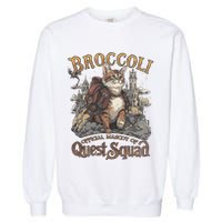 Quest Squad Broccoli Funny Cat Meme Cat Lover Bookworms Garment-Dyed Sweatshirt