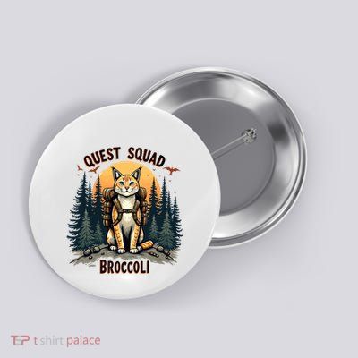 Quest Squad Broccoli Funny Cat Button