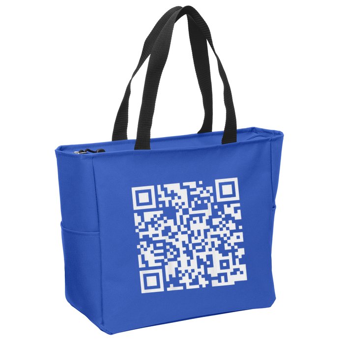 Qr Scan Code Zip Tote Bag
