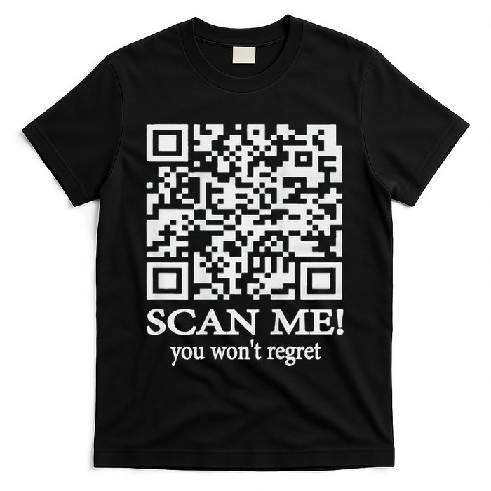 Qr Scan Code Adult Sarcasm Humor F.Ck You Fu Back Print T-Shirt