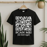 Qr Scan Code Adult Sarcasm Humor F.Ck You Fu Back Print T-Shirt