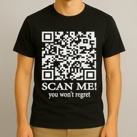 Qr Scan Code Adult Sarcasm Humor F.Ck You Fu Back Print T-Shirt