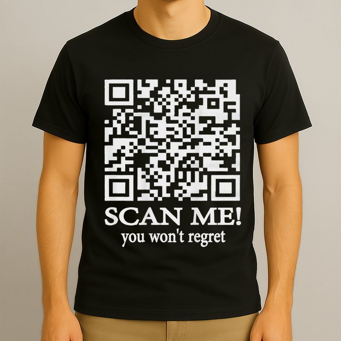 Qr Scan Code Adult Sarcasm Humor F.Ck You Fu Back Print T-Shirt