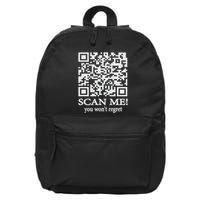 Qr Scan Code Adult Sarcasm Humor F.Ck You Fu Back Print 16 in Basic Backpack