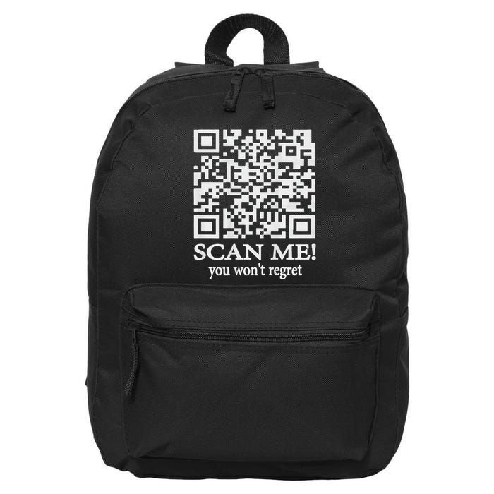 Qr Scan Code Adult Sarcasm Humor F.Ck You Fu Back Print 16 in Basic Backpack