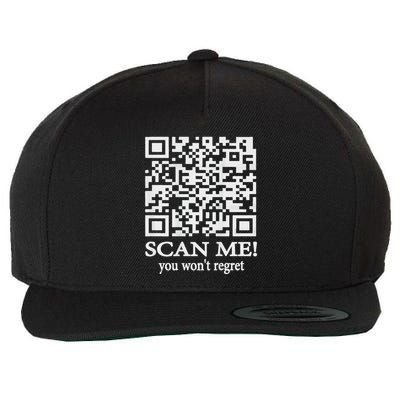 Qr Scan Code Adult Sarcasm Humor F.Ck You Fu Back Print Wool Snapback Cap