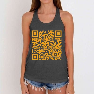 Qr Scan Code Adult Sarcasm Humor Fu Print Funny & Trend Women's Knotted Racerback Tank