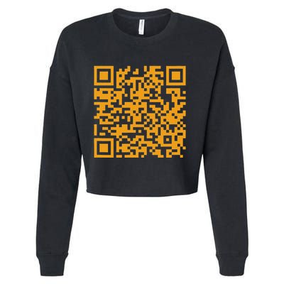 Qr Scan Code Adult Sarcasm Humor Fu Print Funny & Trend Cropped Pullover Crew