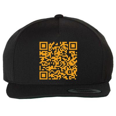Qr Scan Code Adult Sarcasm Humor Fu Print Funny & Trend Wool Snapback Cap
