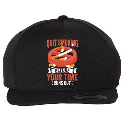 Quit Smoking Cute Gift No Tobacco Day Anti Cigarettes Anti Smoking Gift Wool Snapback Cap