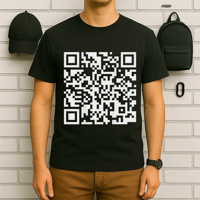Qr Scan Code Adult Sarcasm Humor F Ck You Fu Back Print Pull T-Shirt
