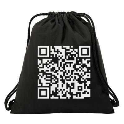 Qr Scan Code Adult Sarcasm Humor F Ck You Fu Back Print Pull Drawstring Bag
