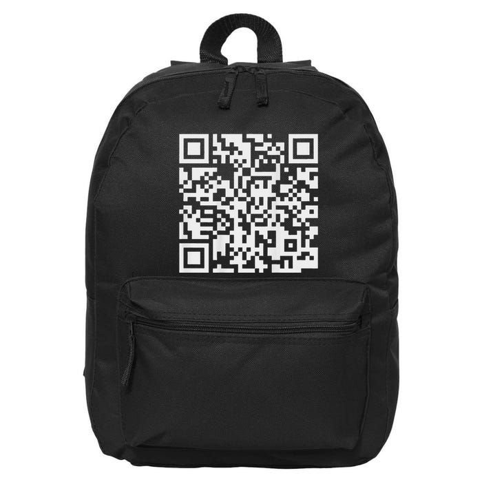 Qr Scan Code Adult Sarcasm Humor F Ck You Fu Back Print Pull 16 in Basic Backpack