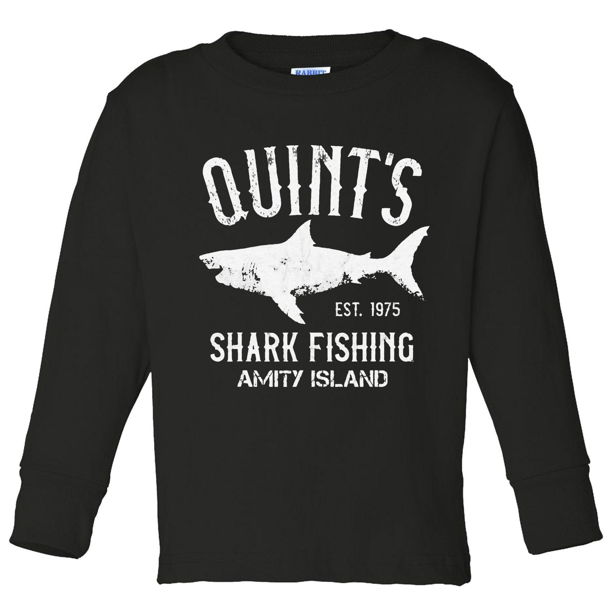 Quints Shark Fishing Charters Amity Island 1975 Toddler Long Sleeve Shirt
