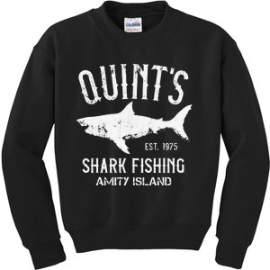 Quints Shark Fishing Charters Amity Island 1975 Kids Sweatshirt