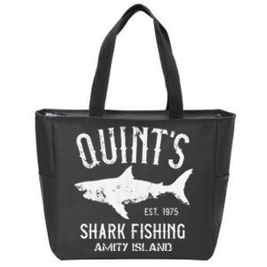 Quints Shark Fishing Charters Amity Island 1975 Zip Tote Bag