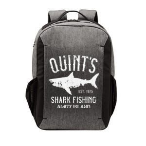 Quints Shark Fishing Charters Amity Island 1975 Vector Backpack