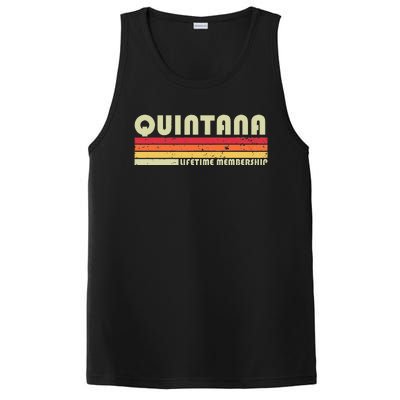 Quintana Surname Funny Retro Vintage 90s Birthday Reunion PosiCharge Competitor Tank