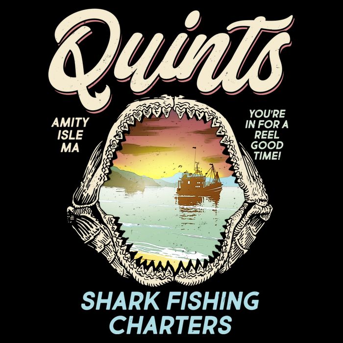 Quints Shark Fishing Charters 7-Panel Snapback Hat
