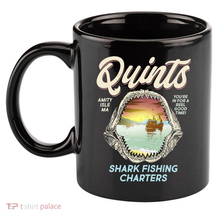 Quints Shark Fishing Charters 11oz C Handle Ceramic Mug