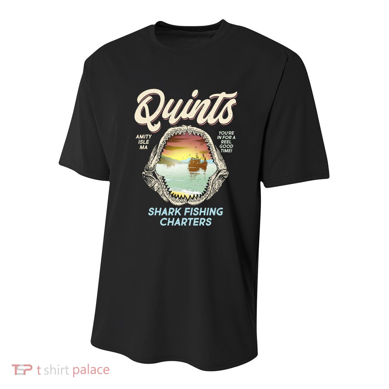 Quints Shark Fishing Charters Youth Performance Sprint T-Shirt