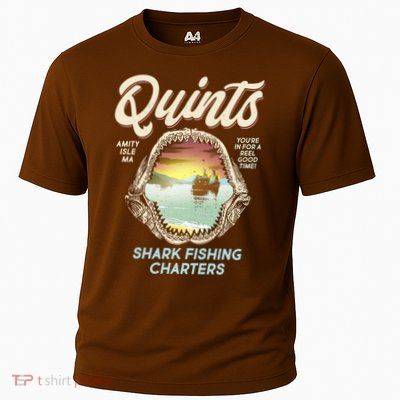 Quints Shark Fishing Charters Cooling Performance Crew T-Shirt
