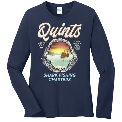 Quints Shark Fishing Charters Ladies Long Sleeve Shirt