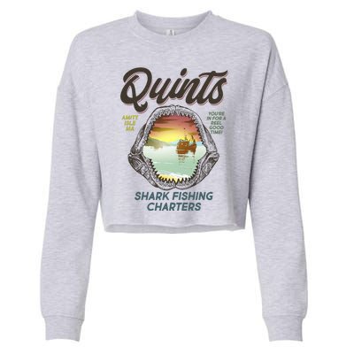 Quints Shark Fishing Charters Cropped Pullover Crew