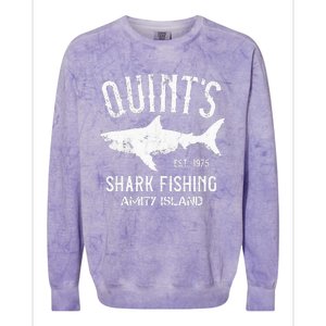 Quints Shark Fishing Charters Amity Island 1975 Colorblast Crewneck Sweatshirt