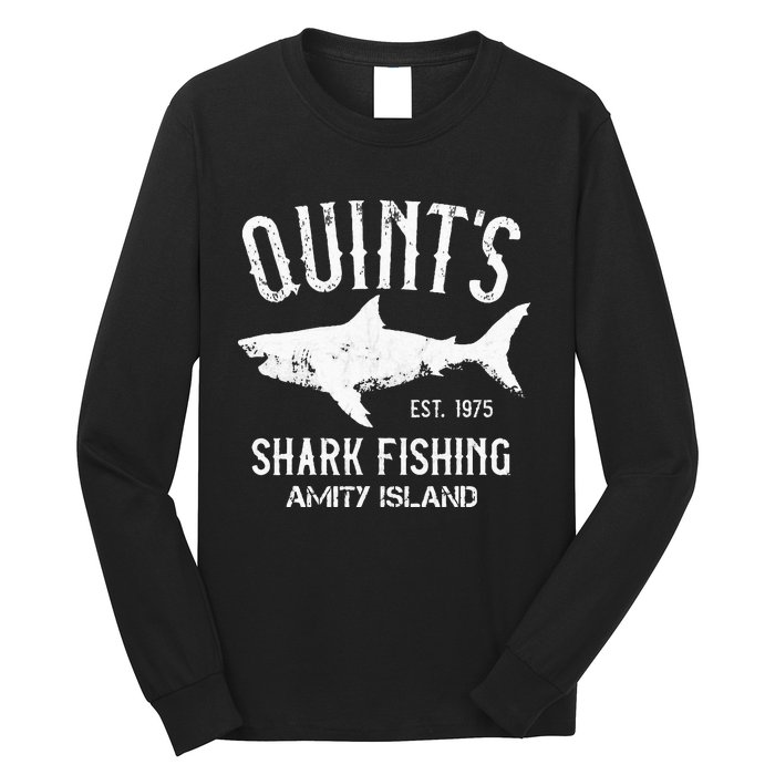 Quints Shark Fishing Charters Amity Island 1975 Long Sleeve Shirt