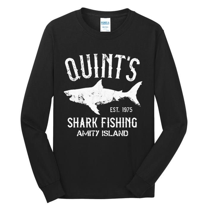 Quints Shark Fishing Charters Amity Island 1975 Tall Long Sleeve T-Shirt