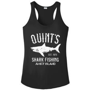 Quints Shark Fishing Charters Amity Island 1975 Ladies PosiCharge Competitor Racerback Tank