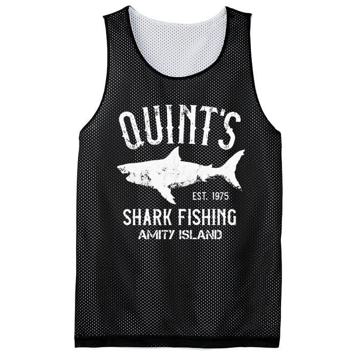 Quints Shark Fishing Charters Amity Island 1975 Mesh Reversible Basketball Jersey Tank