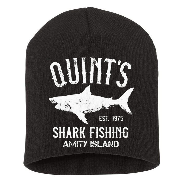 Quints Shark Fishing Charters Amity Island 1975 Short Acrylic Beanie