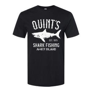 Quints Shark Fishing Charters Amity Island 1975 Softstyle CVC T-Shirt